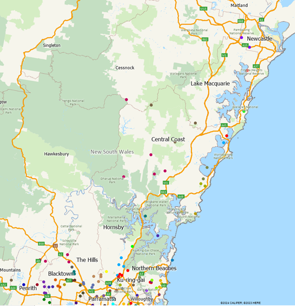 PHEV distribution across Northern NSW
