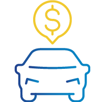 car with coin above